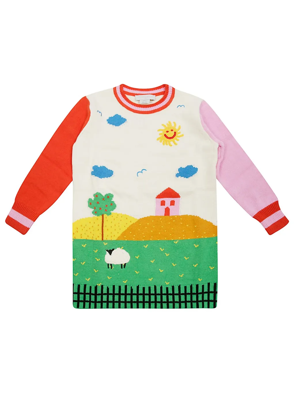 Stella Mccartney Kids Farmyard Intarsia Crewneck Knitted Dress