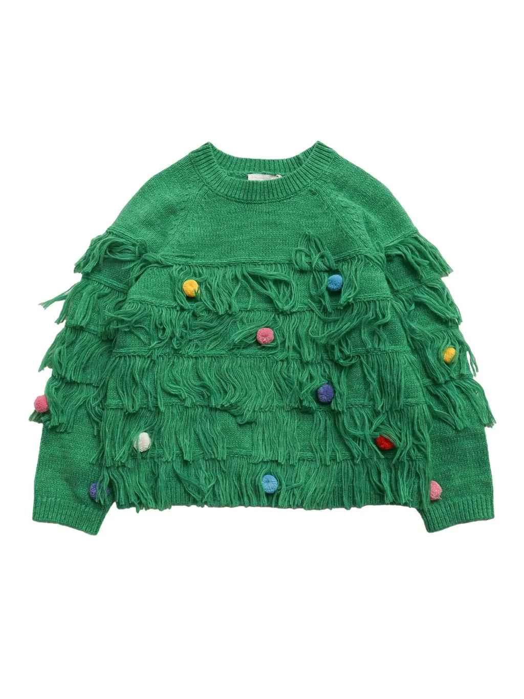 Stella Mccartney Kids Pompom-Detailed Fringed Jumper