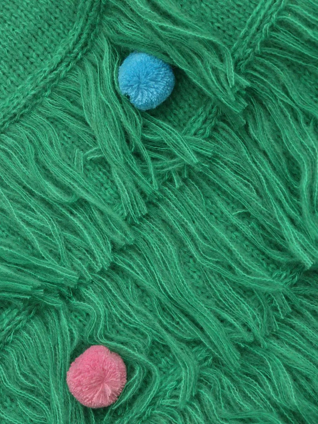 Stella Mccartney Kids Pompom-Detailed Fringed Jumper