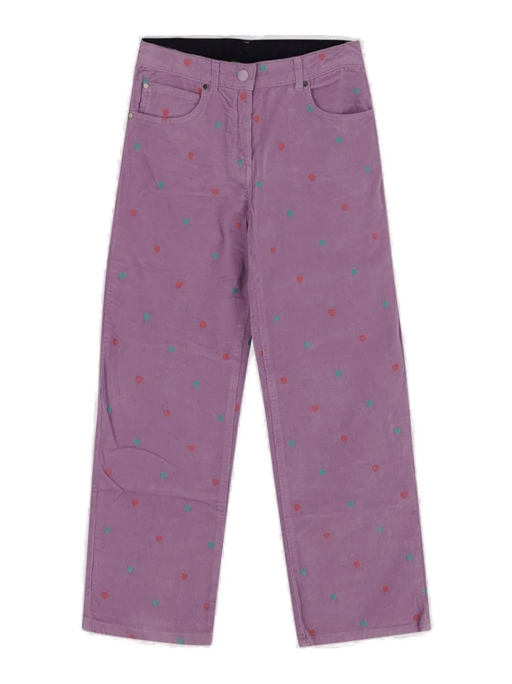 Stella Mccartney Kids High-Waist Heart-Embroidered Trousers