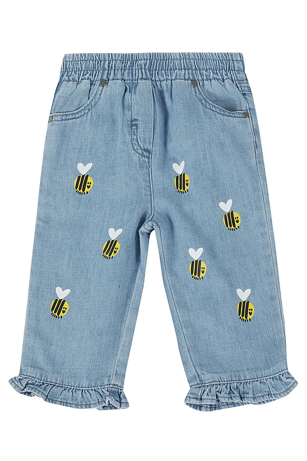 Stella Mccartney Kids Logo-Patch Bees-Printed Tapered Jeans