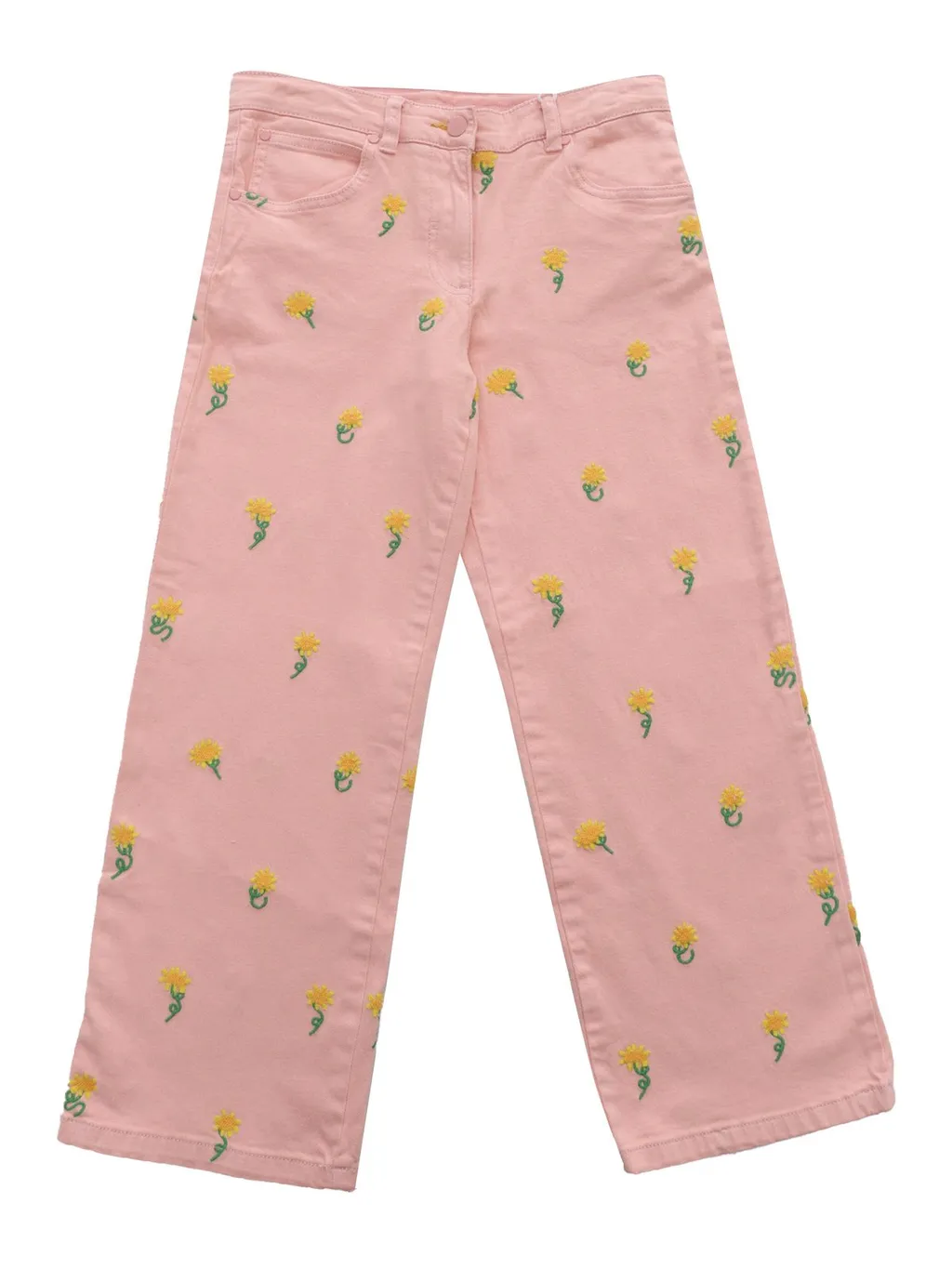 Stella Mccartney Kids Floral Embroidered Mid-Rise Jeans