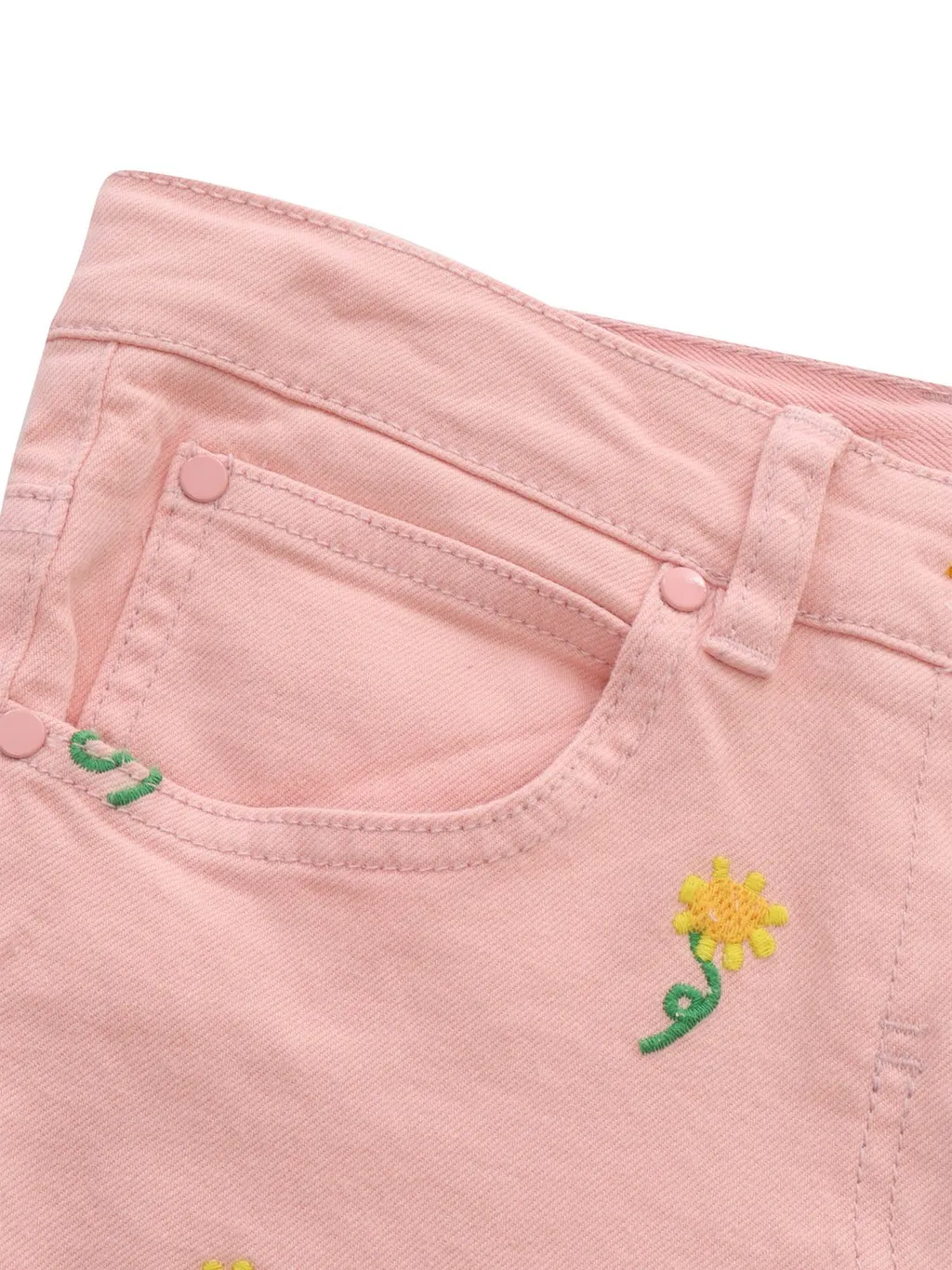Stella Mccartney Kids Floral Embroidered Mid-Rise Jeans