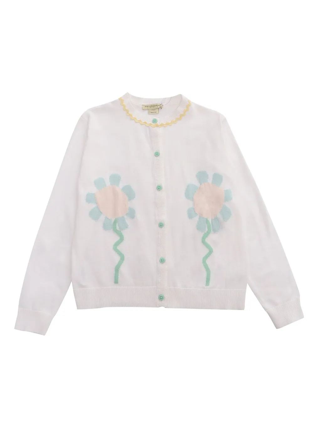 Stella Mccartney Kids Sunflower Intarsia Buttoned Cardigan