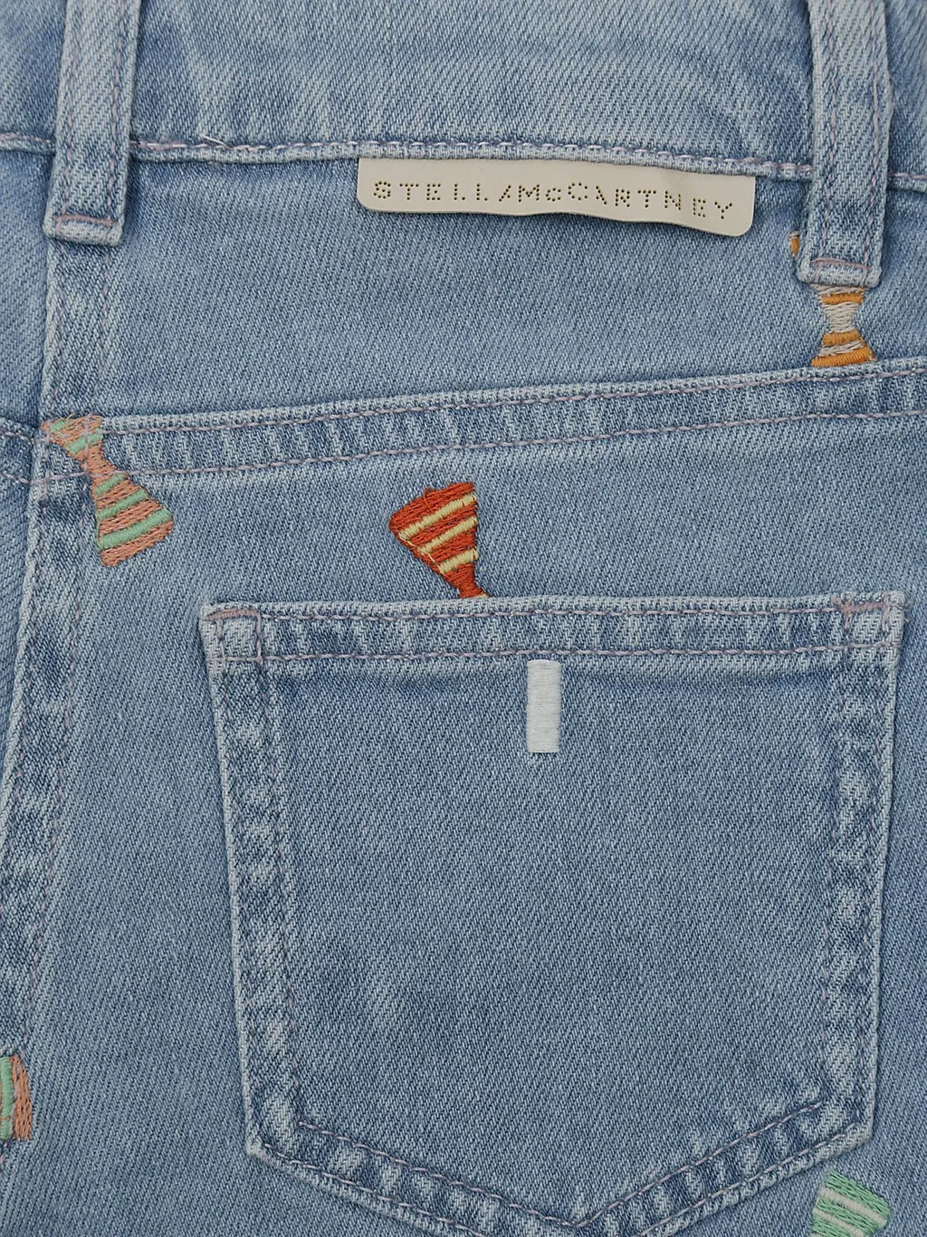 Stella Mccartney Kids Bow Embroidered Denim Shorts