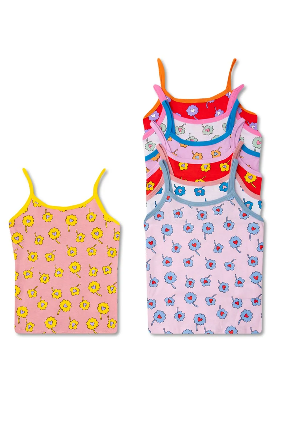 Stella Mccartney Kids Floral Printed Seven Pack Tank Tops
