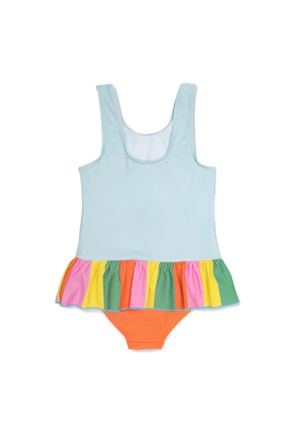 Stella Mccartney Kids Parrots Printed Ruffled Sleeveless Swimsuit