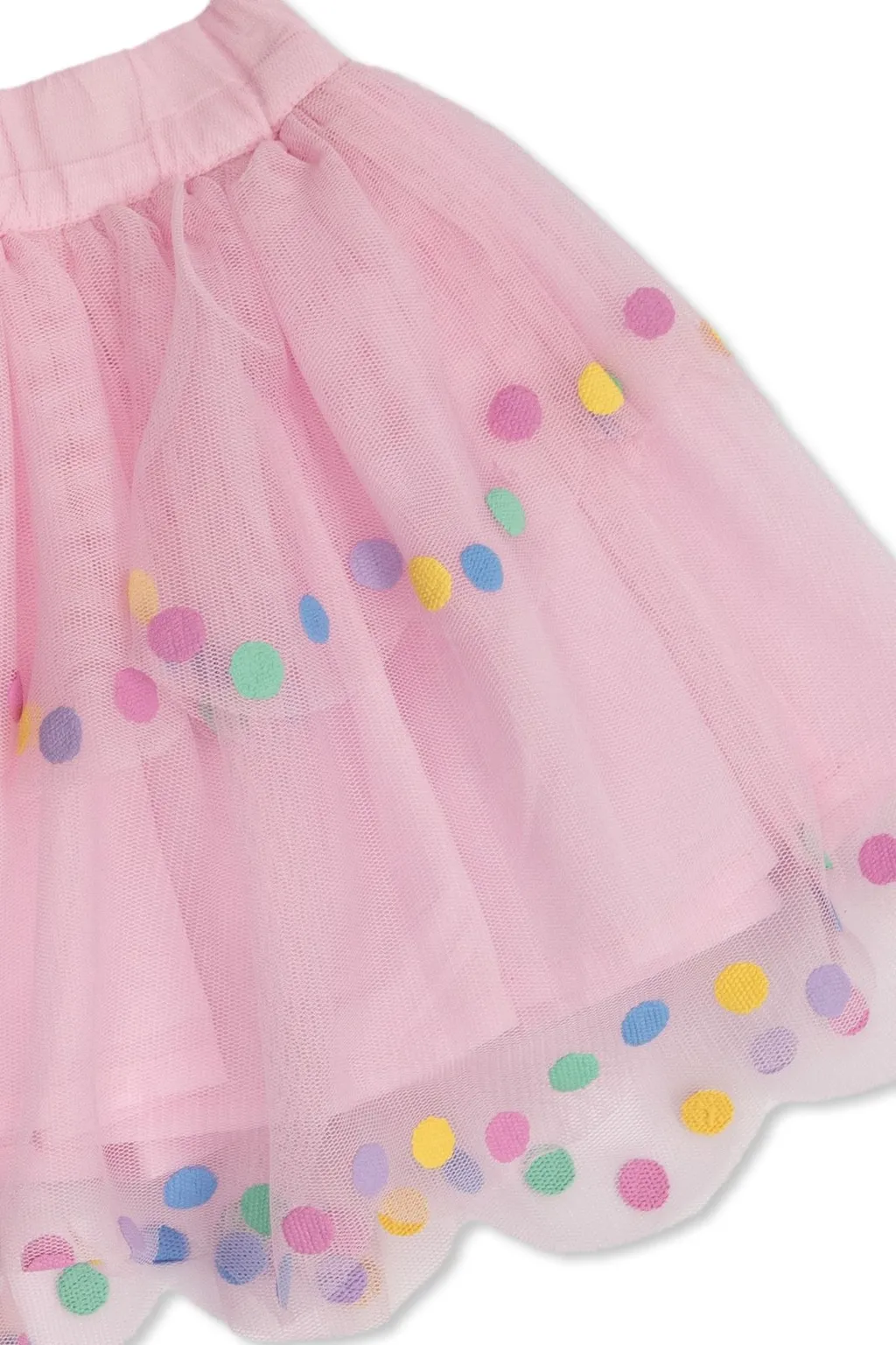 Stella Mccartney Kids Polka Dot-Trim Tiered Tulle Skirt