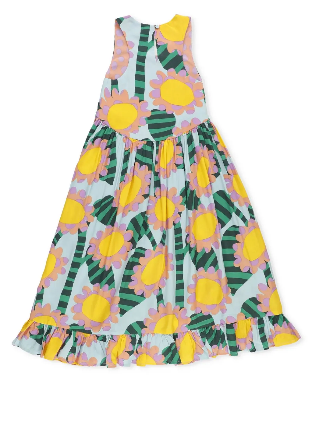 Stella Mccartney Kids Floral Printed Ruffled Sleeveless Dress