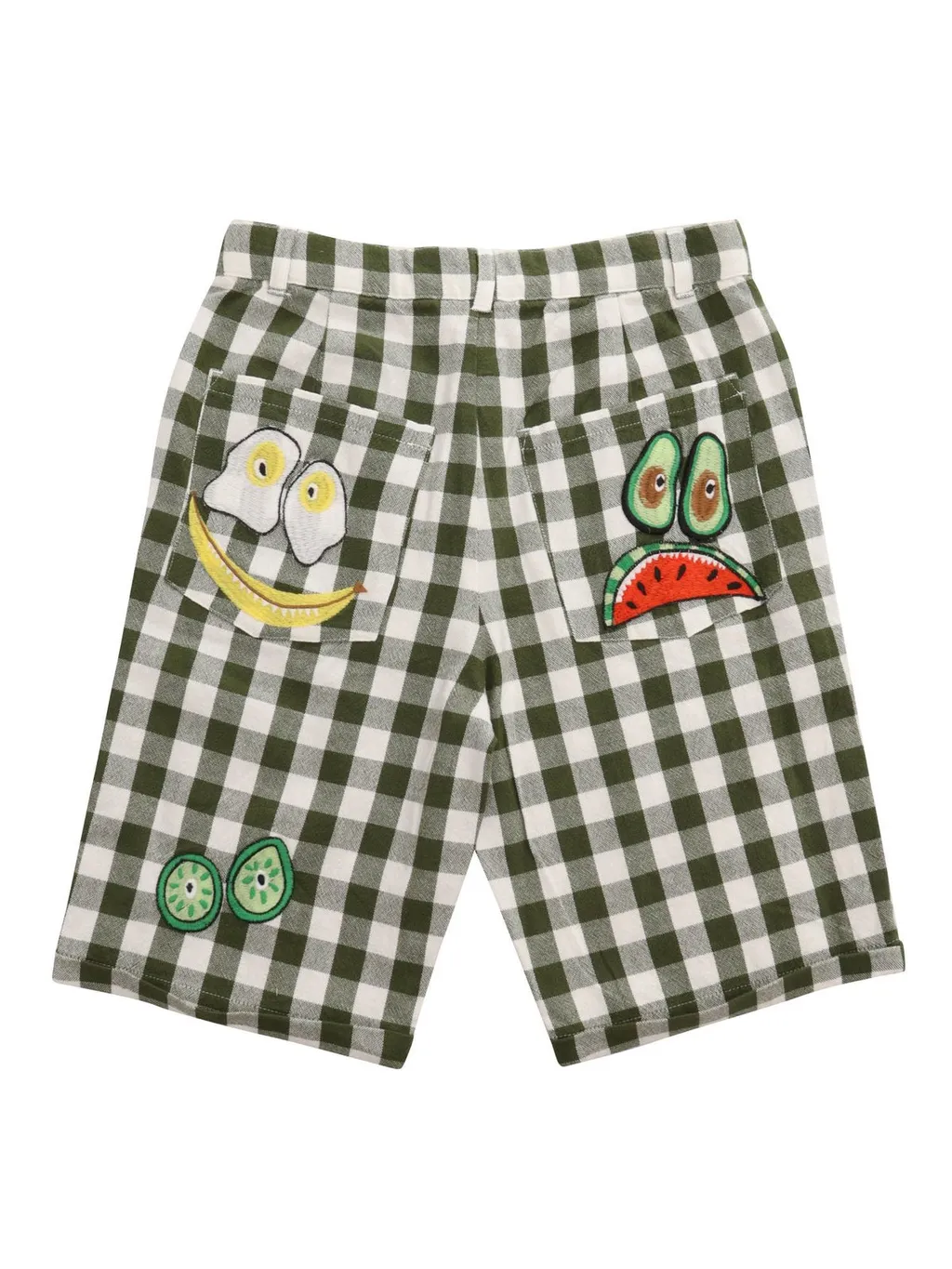 Stella Mccartney Kids Embroidered Motif Checked Shorts