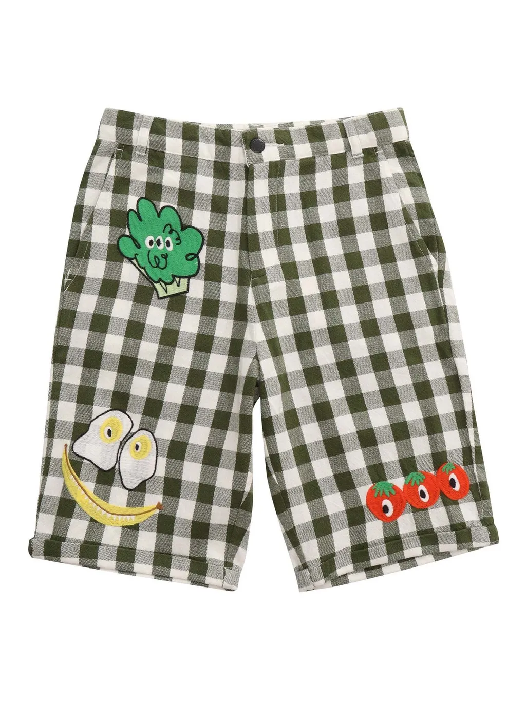 Stella Mccartney Kids Embroidered Motif Checked Shorts