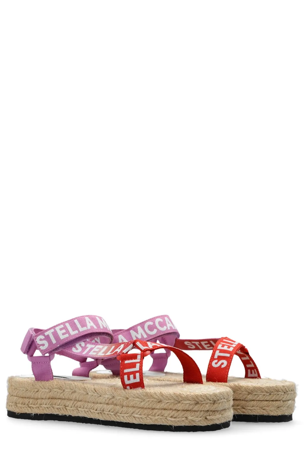 Stella Mccartney Kids Logo-Tape Round-Toe Sandals