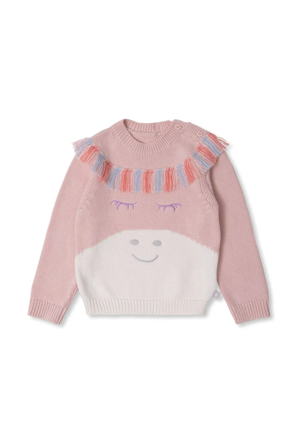 Stella Mccartney Kids Frayed Detail Crewneck Jumper