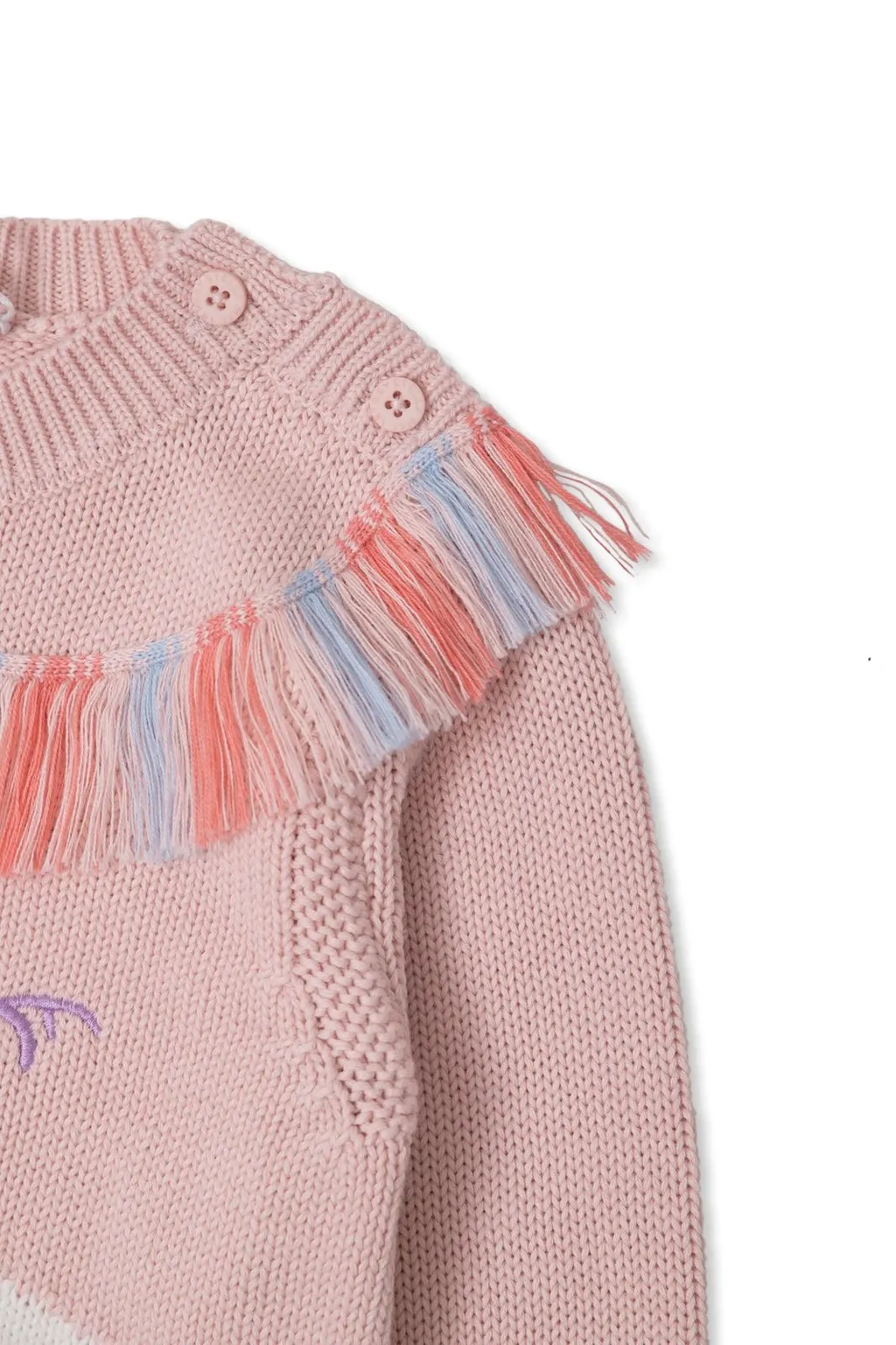 Stella Mccartney Kids Frayed Detail Crewneck Jumper