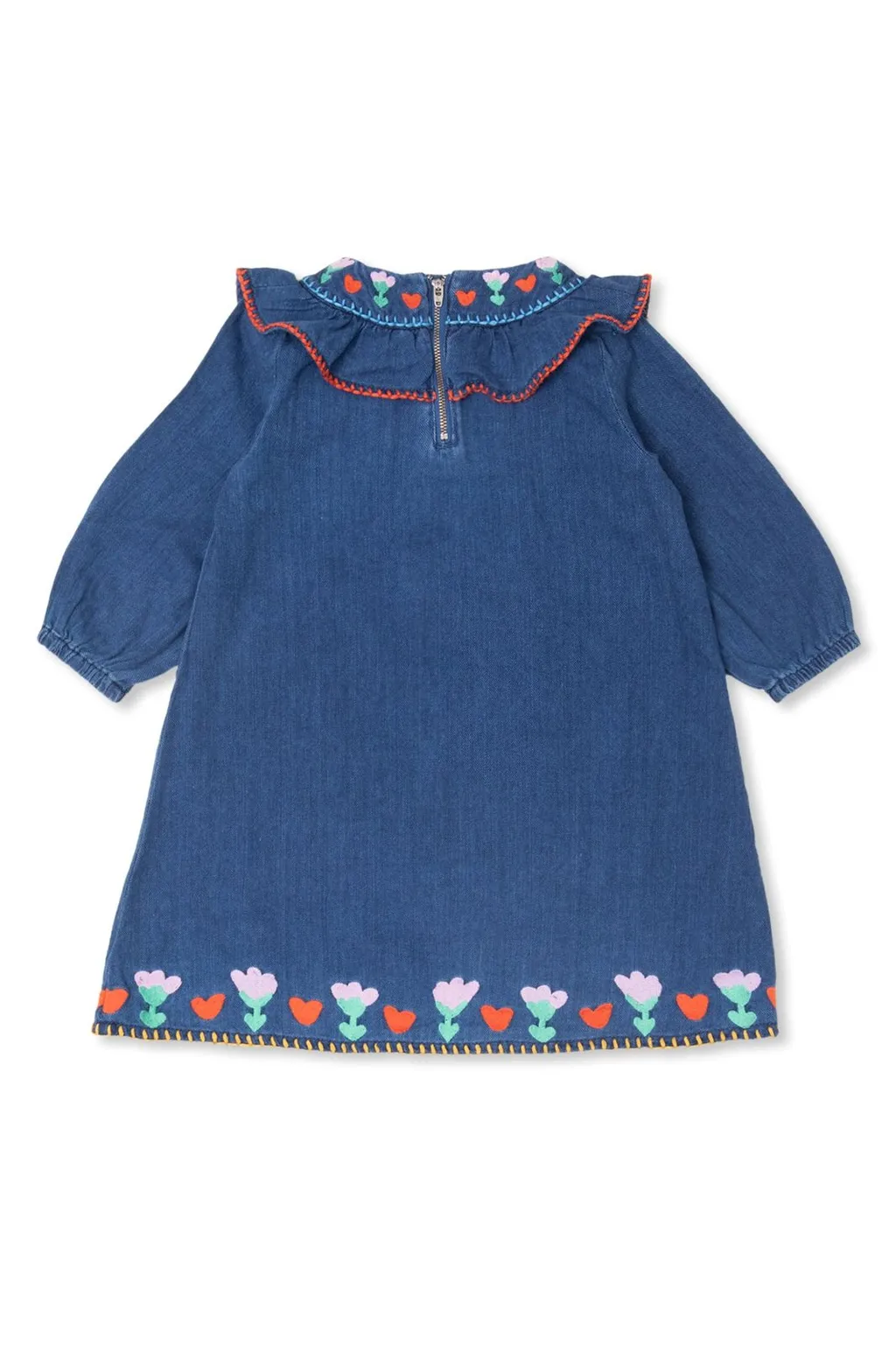 Stella Mccartney Kids Ruffled Detail Floral Embroidered Dress
