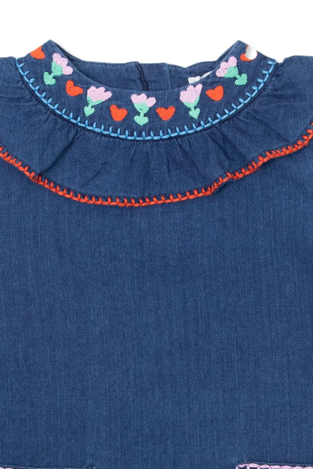 Stella Mccartney Kids Ruffled Detail Floral Embroidered Dress