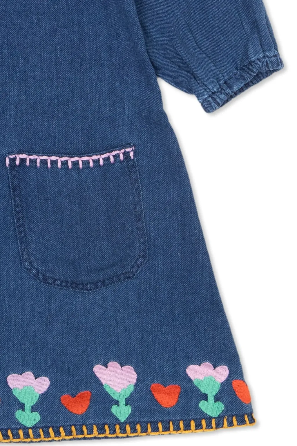 Stella Mccartney Kids Ruffled Detail Floral Embroidered Dress