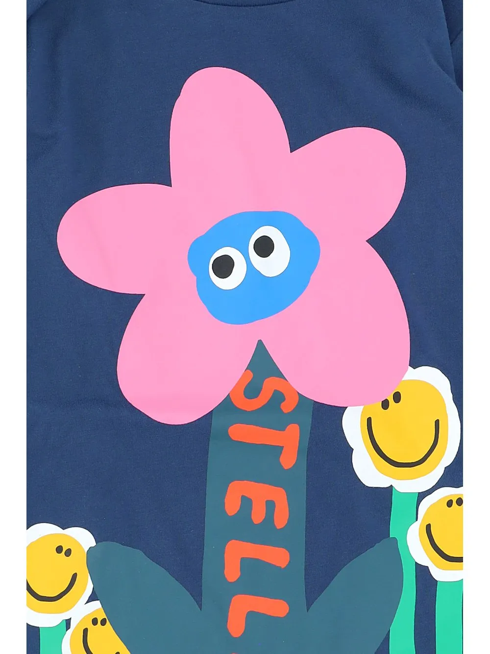 Stella Mccartney Kids Smiley Flower Long-Sleeved Crewneck T-Shirt