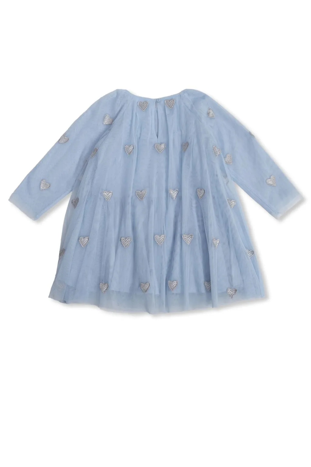 Stella Mccartney Kids Embroidered Heart Long Sleeved Party Dress
