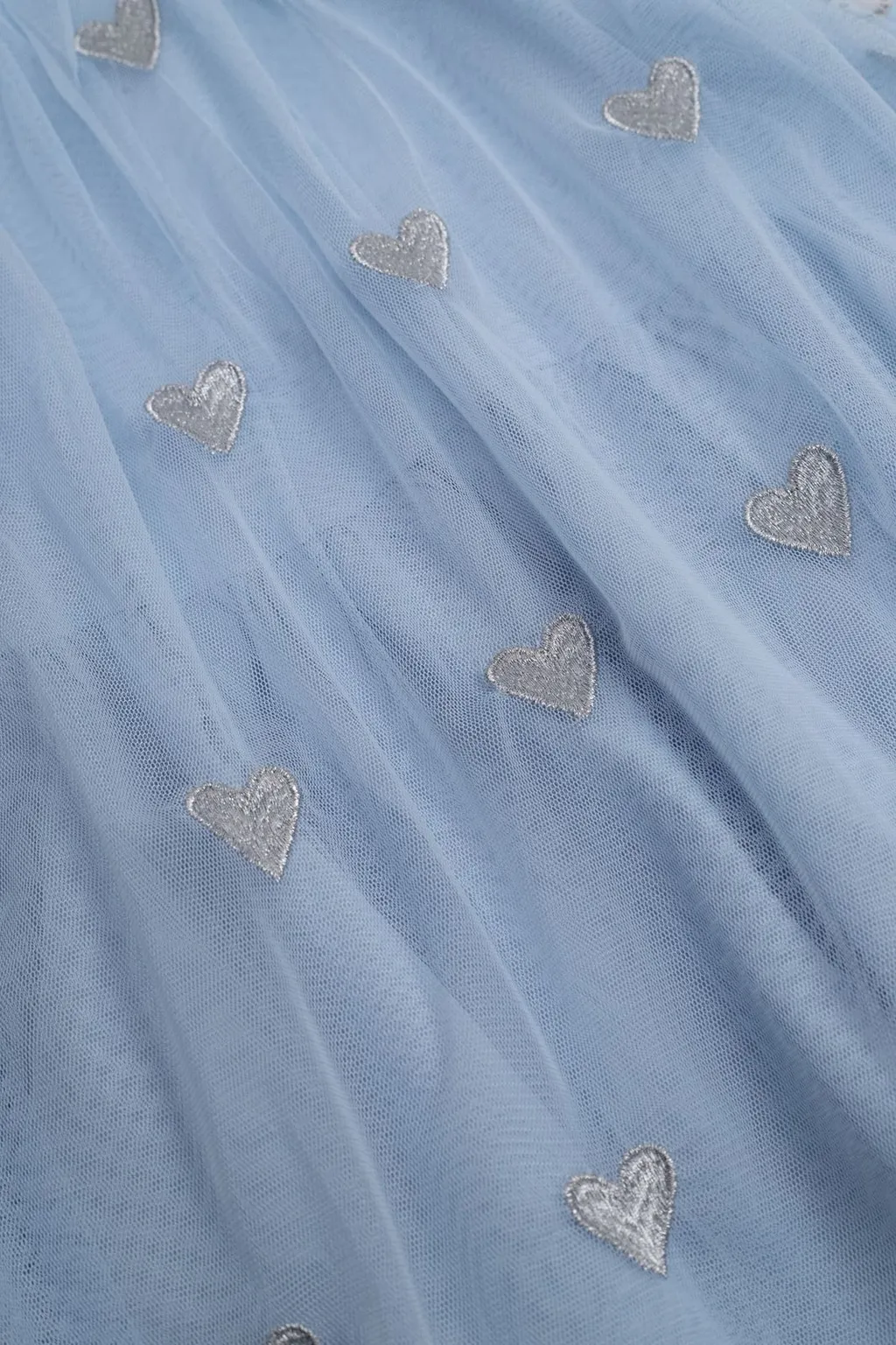 Stella Mccartney Kids Embroidered Heart Long Sleeved Party Dress