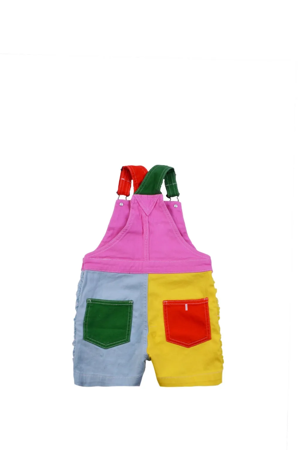 Stella Mccartney Kids Colour-Block Parrot Embroidered Dungarees