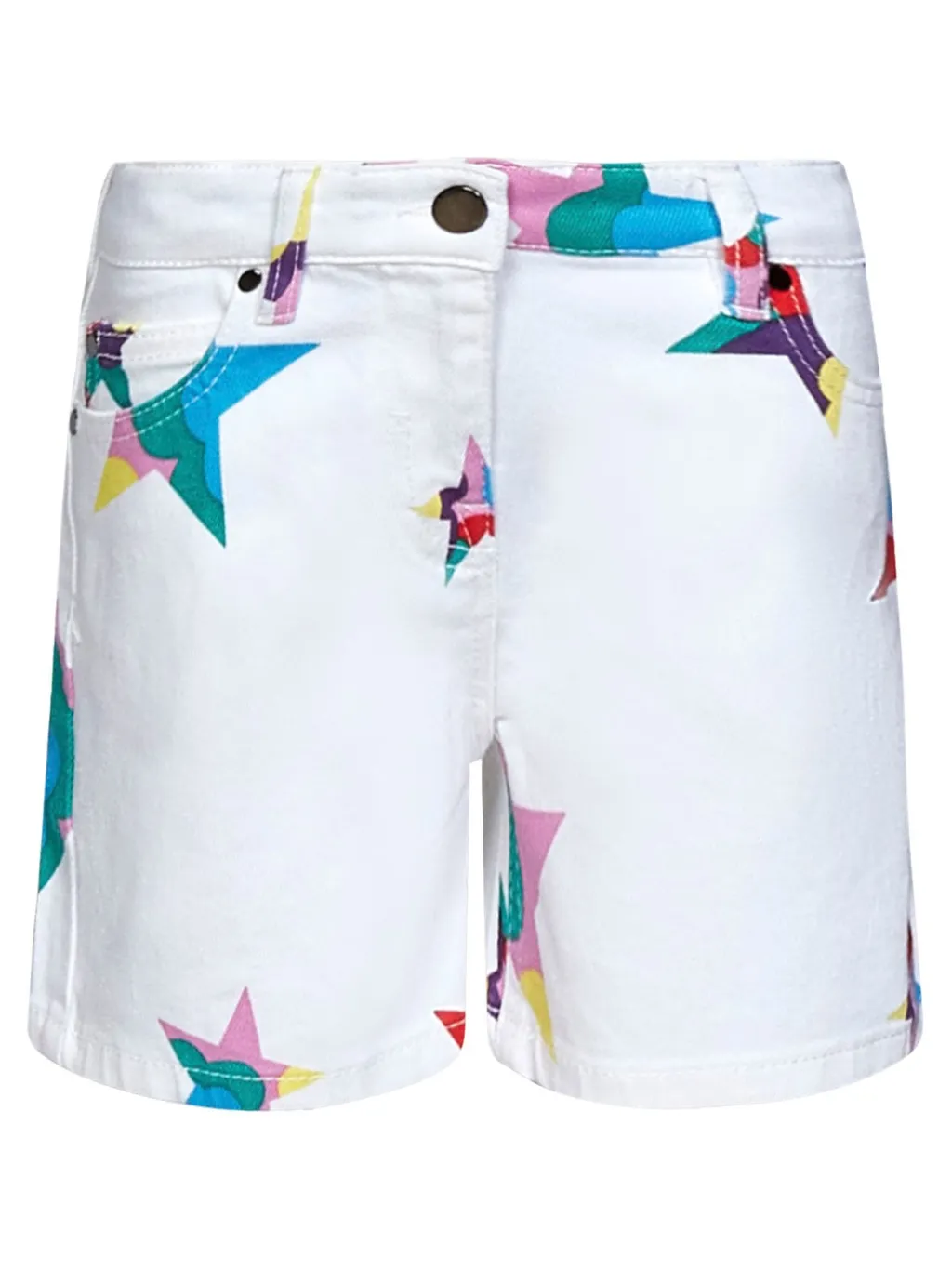 Stella Mccartney Kids Star Printed Straight Hem Denim Shorts