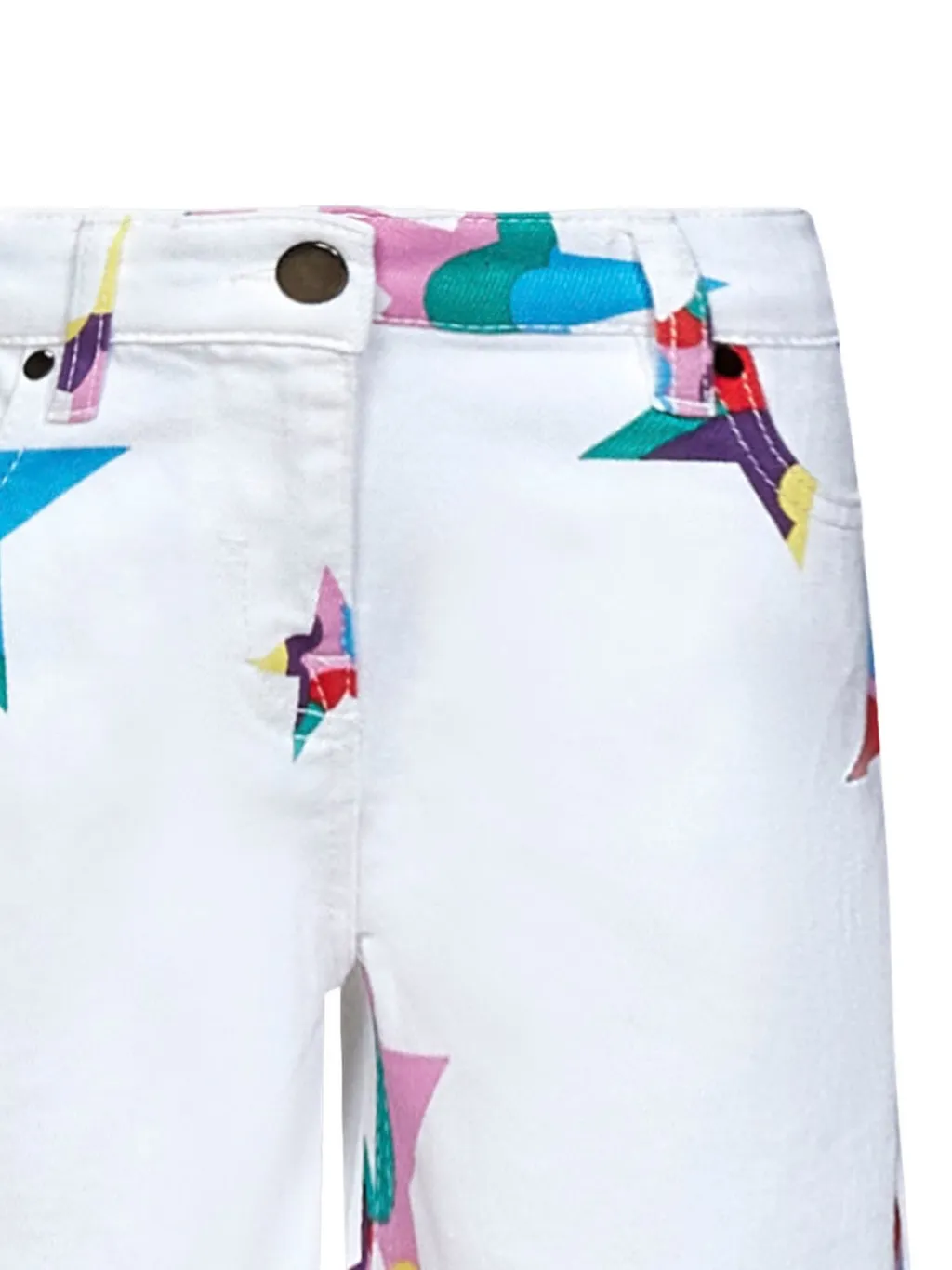 Stella Mccartney Kids Star Printed Straight Hem Denim Shorts