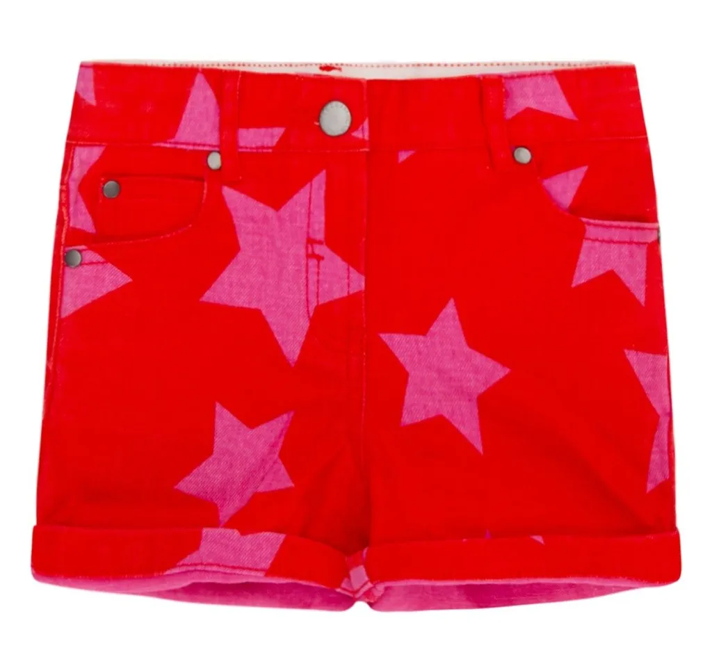 Stella Mccartney Kids Star Printed Denim Shorts