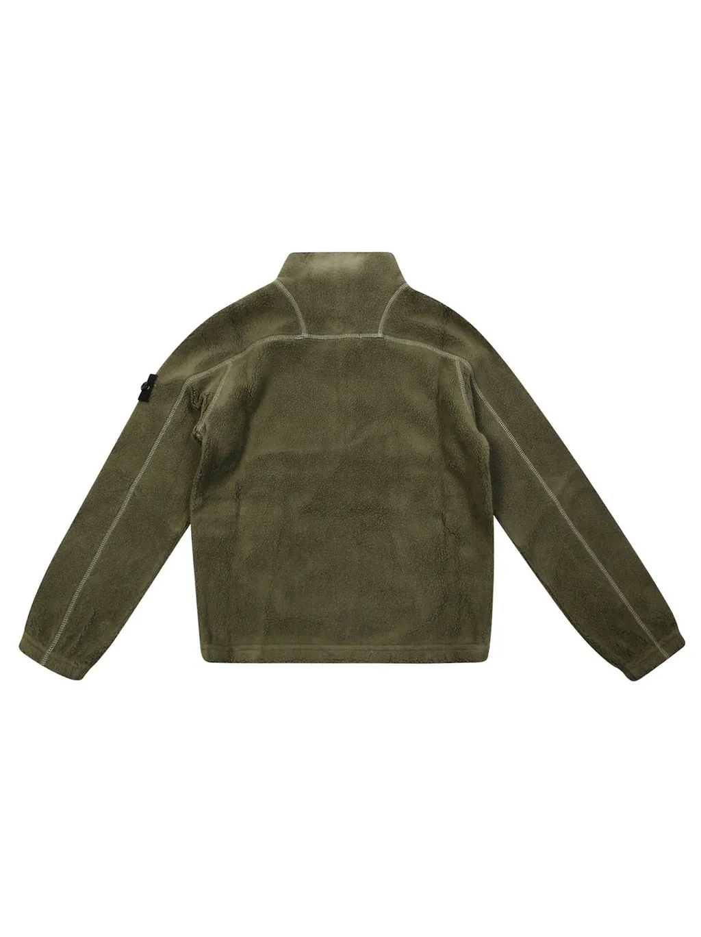 Stone Island Junior Zip-Up Mock Neck Sweatshirt