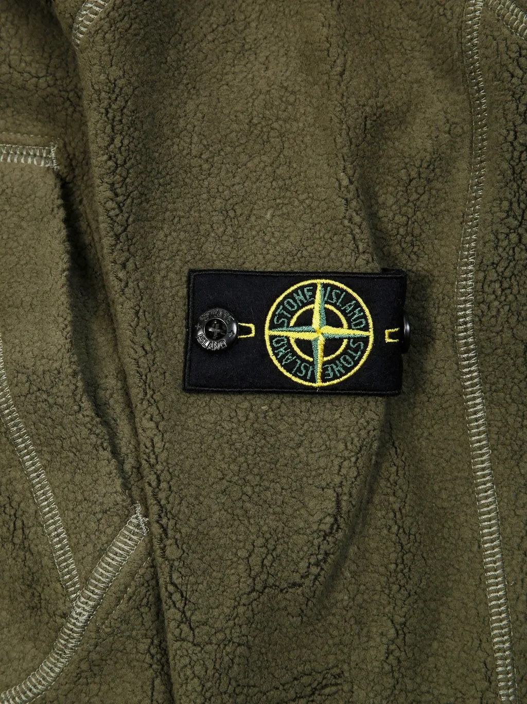 Stone Island Junior Zip-Up Mock Neck Sweatshirt