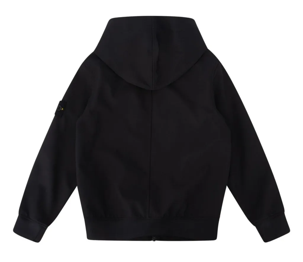 Stone Island Junior Logo Patch Zip-Up Hooded Jacket