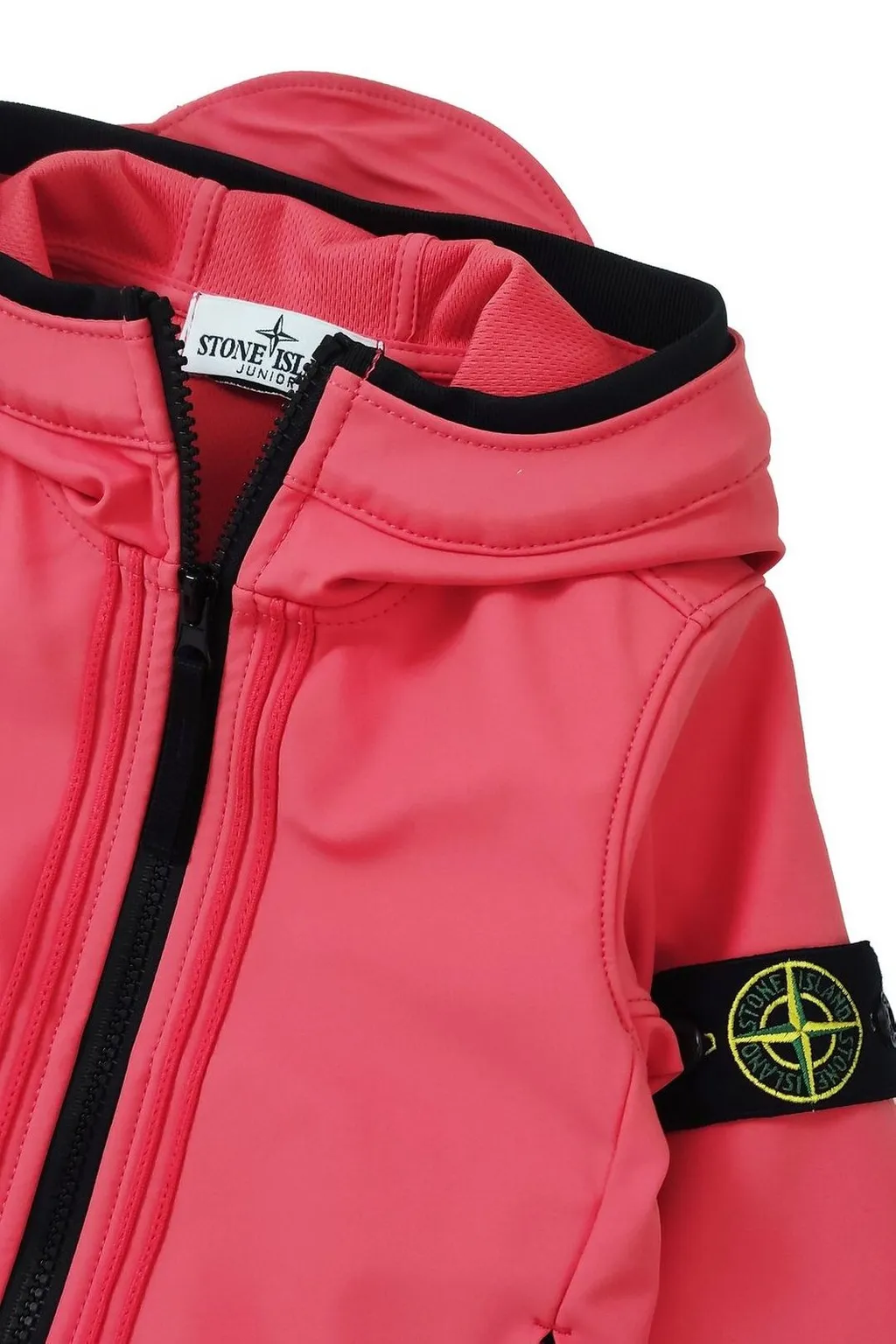 Stone Island Junior Logo-Patch Hooded Zipped Jacket
