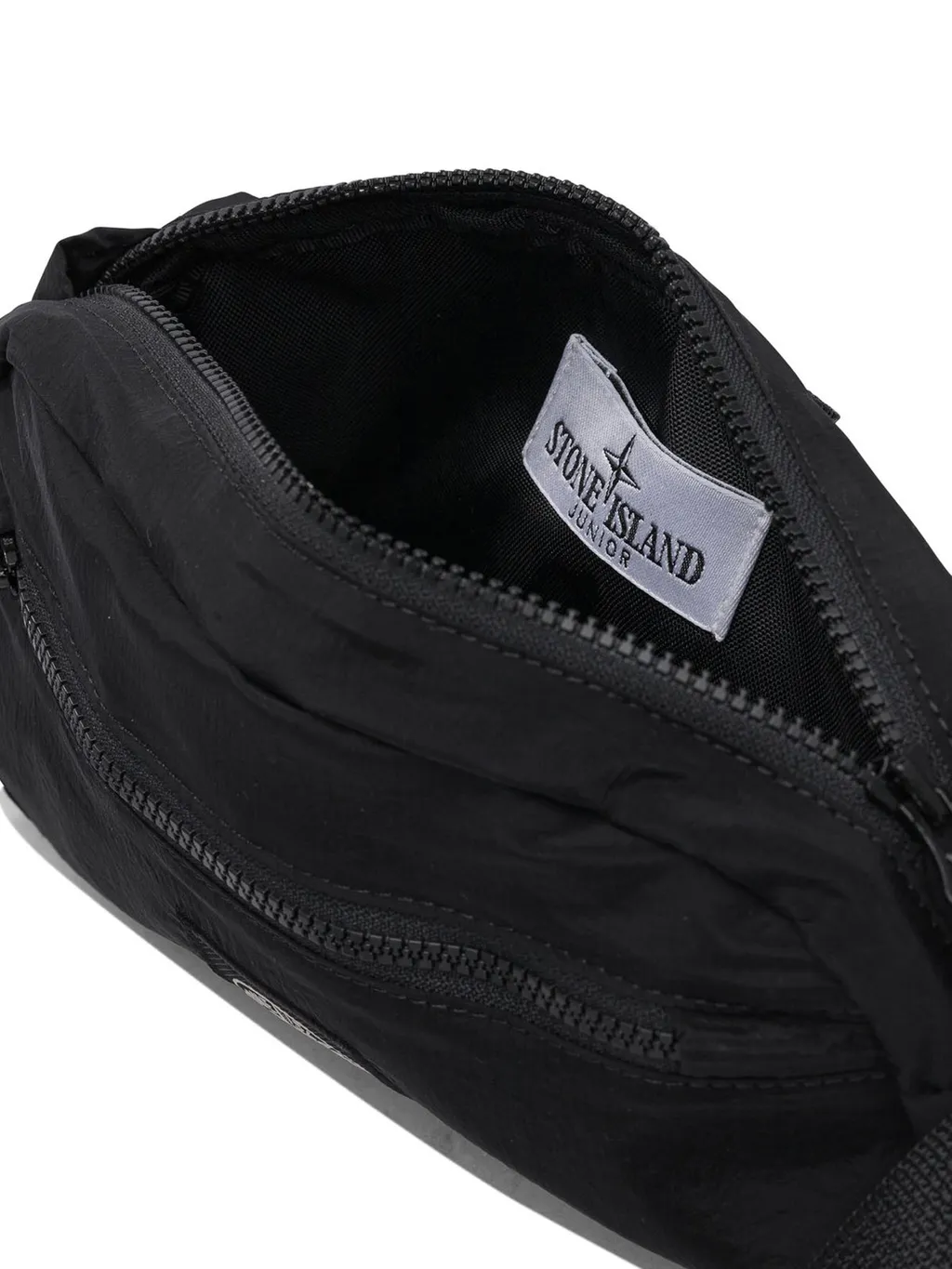 Stone Island Junior Logo Patch Zipped Messenger Bag
