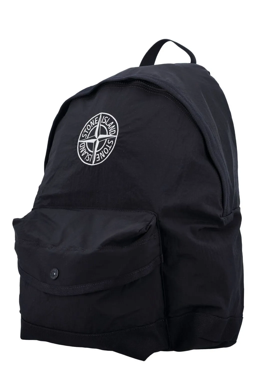 Stone Island Junior Compass-Embroidered Zipped Backpack