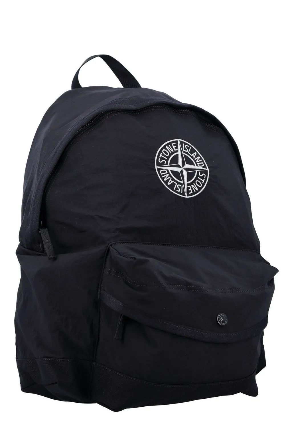 Stone Island Junior Compass-Embroidered Zipped Backpack
