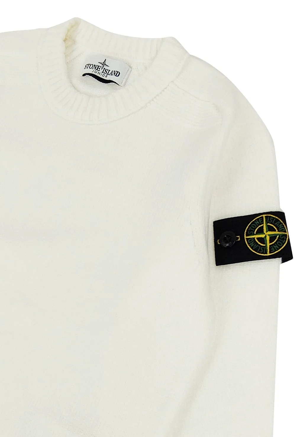 Stone Island Junior Logo-Patch Crewneck Knitted Jumper