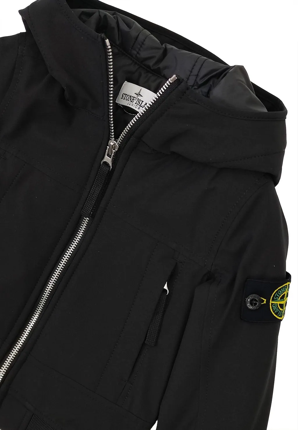 Stone Island Junior Logo-Patch Long-Sleeved Hooded Jacket