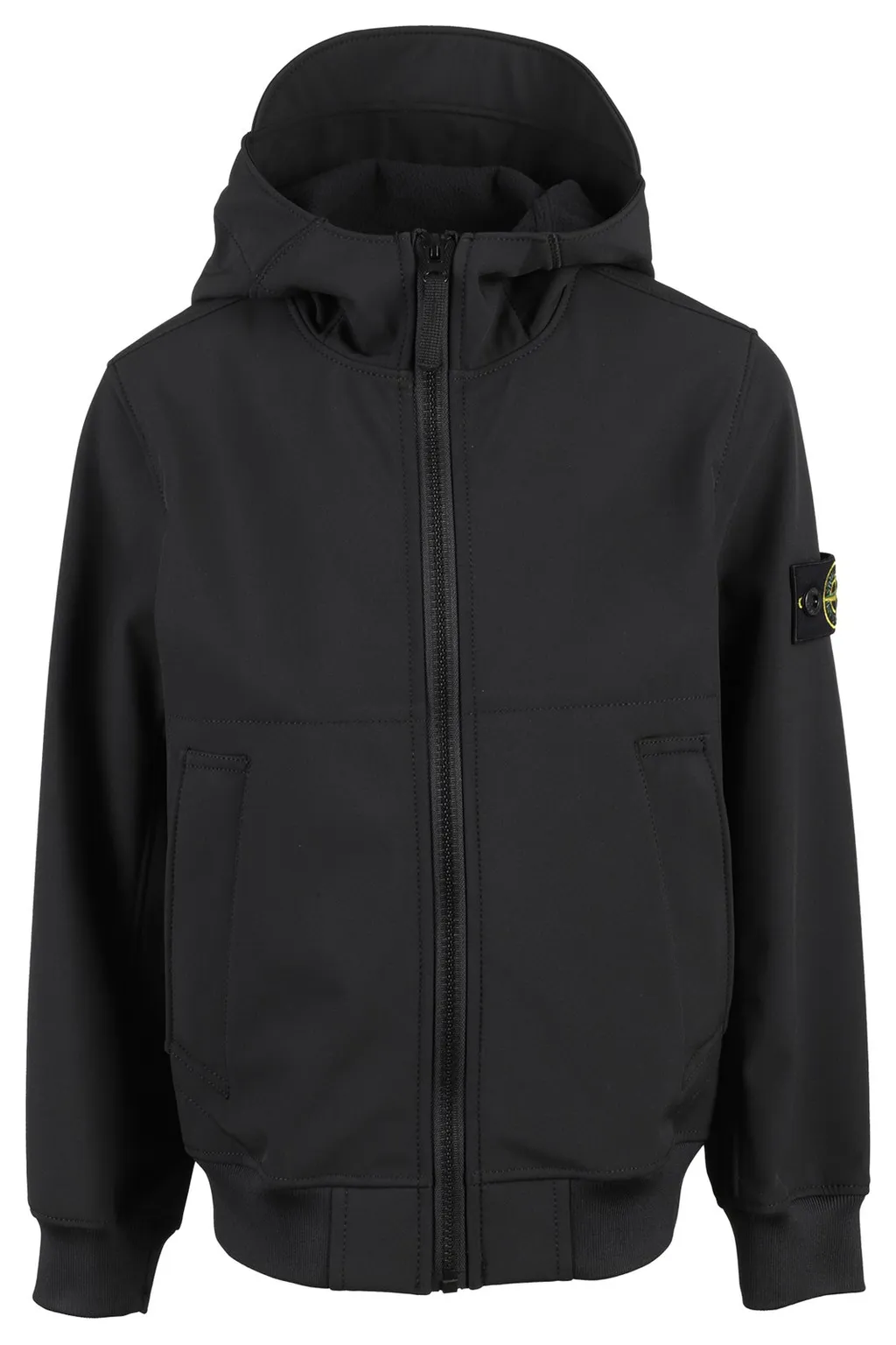 Stone Island Junior Logo-Patch Zipped Hooded Jacket