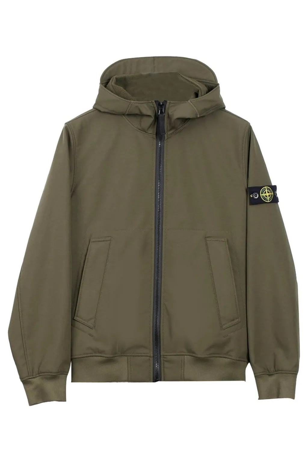 Stone Island Junior Logo-Patch Zipped Hooded Jacket