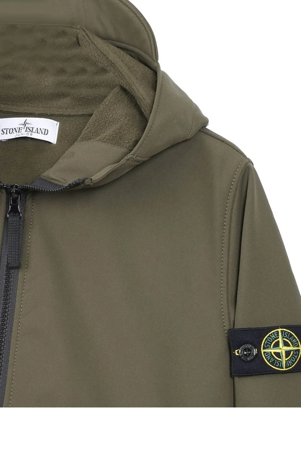 Stone Island Junior Logo-Patch Zipped Hooded Jacket