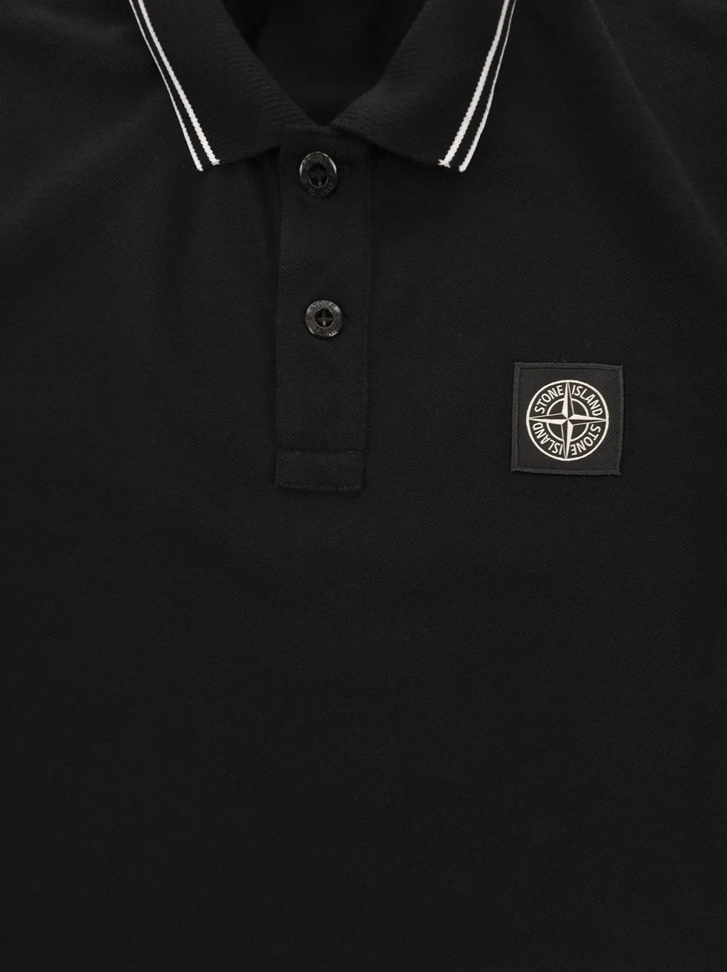 Stone Island Junior Logo Patch Long Sleeved Polo Shirt