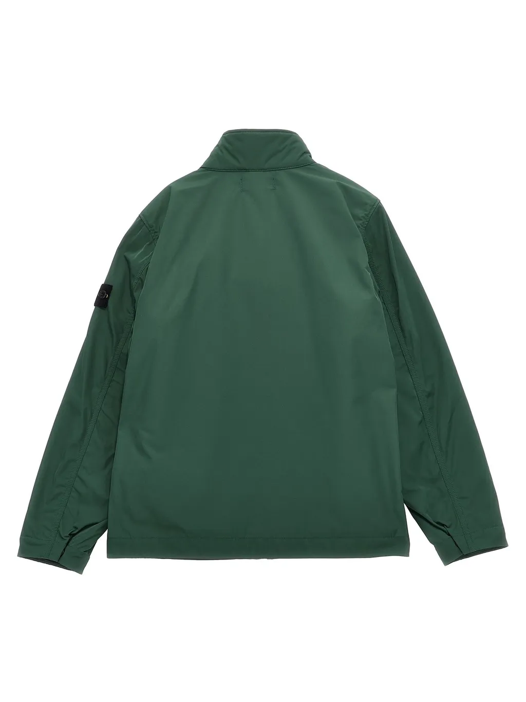 Stone Island Junior Logo Patch Zipped Reversible Fleece Jacket