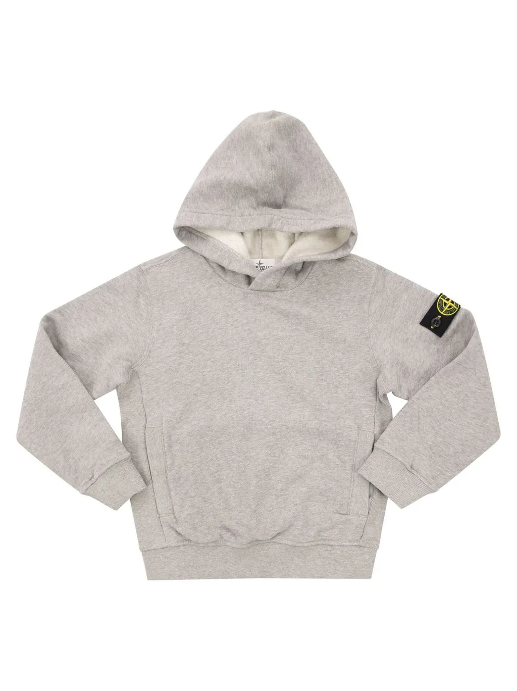 Stone Island Junior Logo Patch Long Sleeved Hoodie