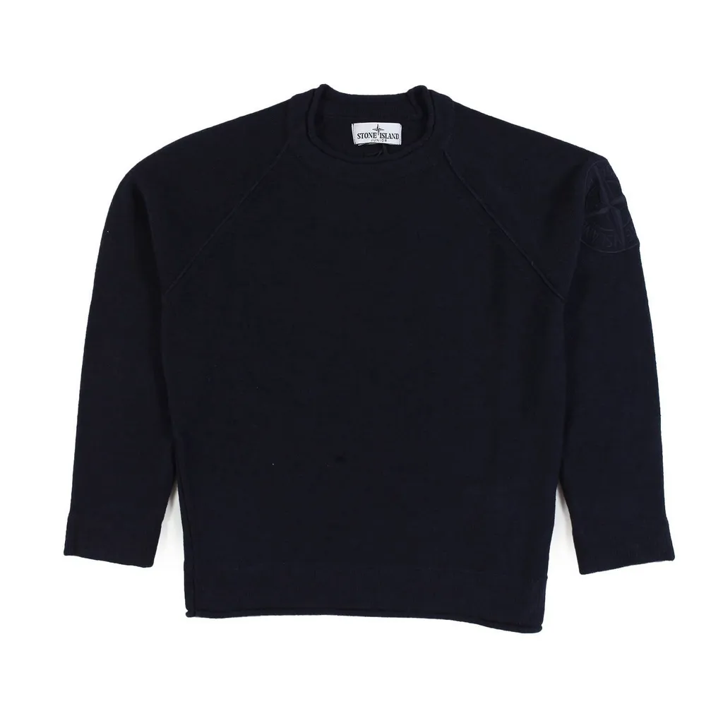 Stone Island Junior Logo Embroidered Knitted Jumper