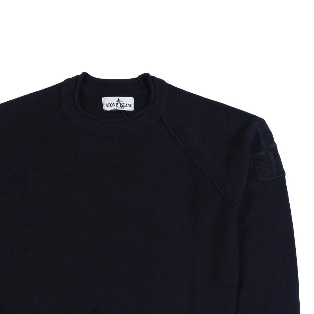 Stone Island Junior Logo Embroidered Knitted Jumper