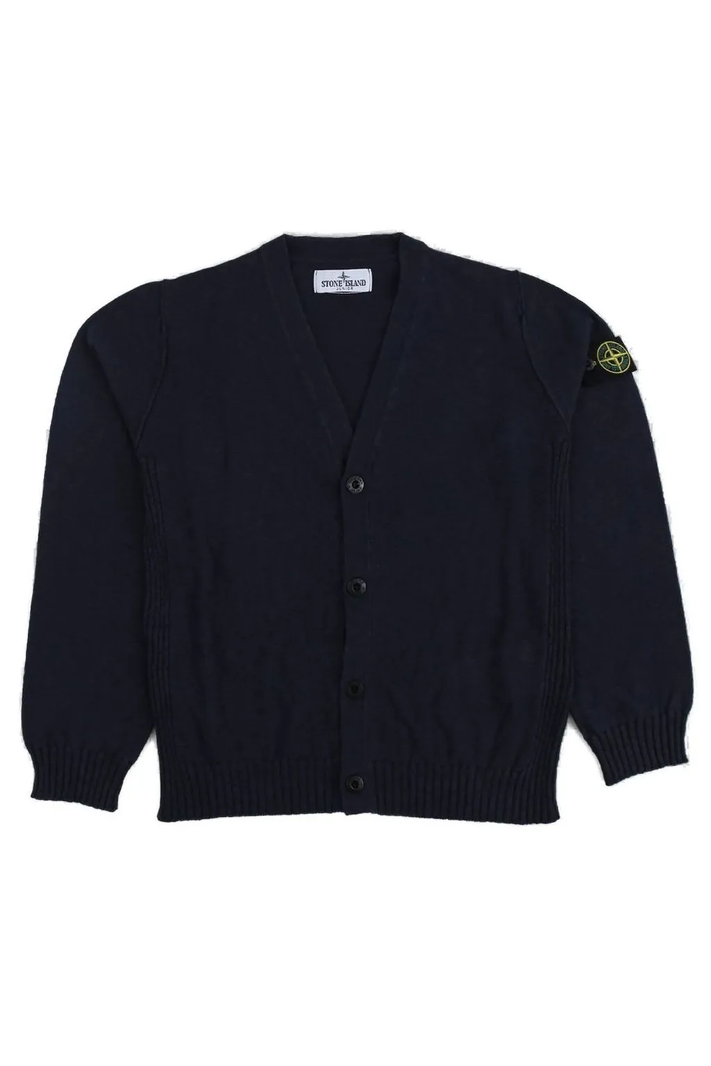 Stone Island Junior Compass-Badge V-Neck Cardigan