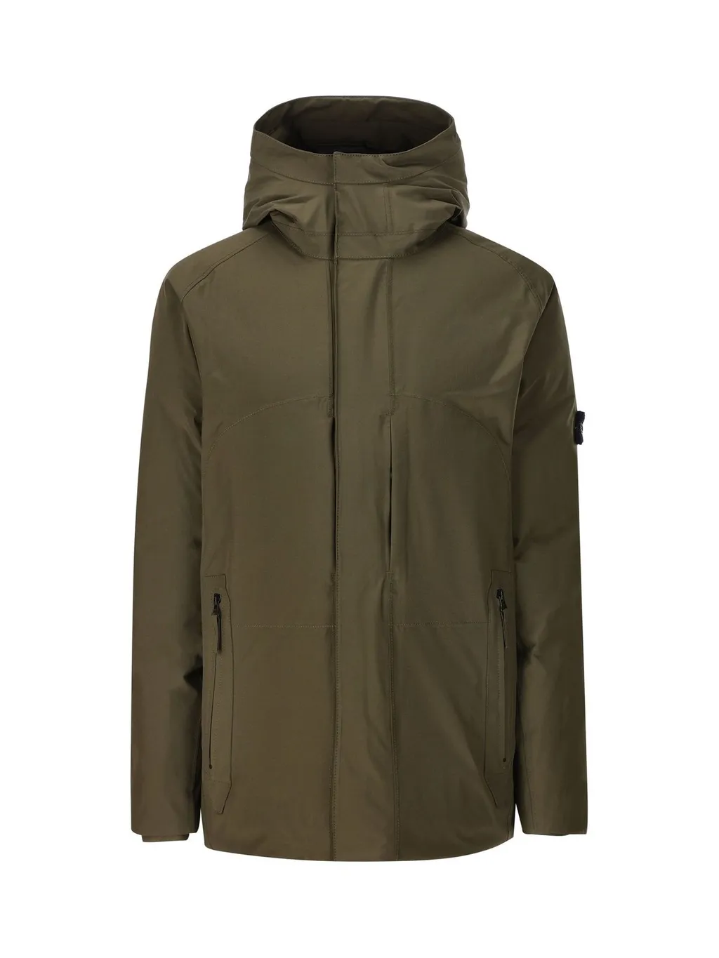 Stone Island Junior Logo Patch Hooded Down Coat