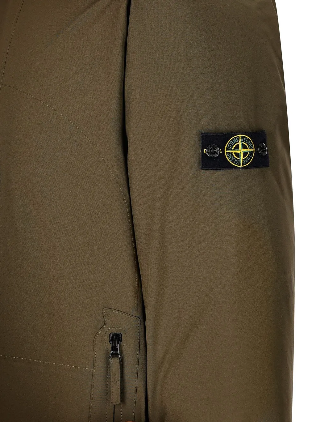 Stone Island Junior Logo Patch Hooded Down Coat