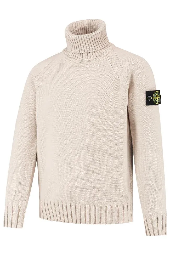 Stone Island Junior Logo Patch Turtleneck Jumper