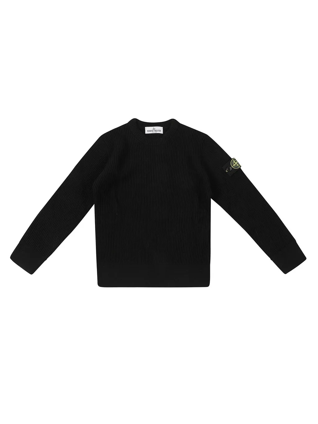 Stone Island Junior Logo Patch Ribbed Jumper